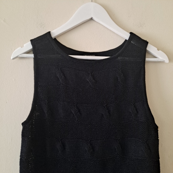 Talbots Linen Cable Knit Boat Neck Sleeveless Top - Picture 3 of 10